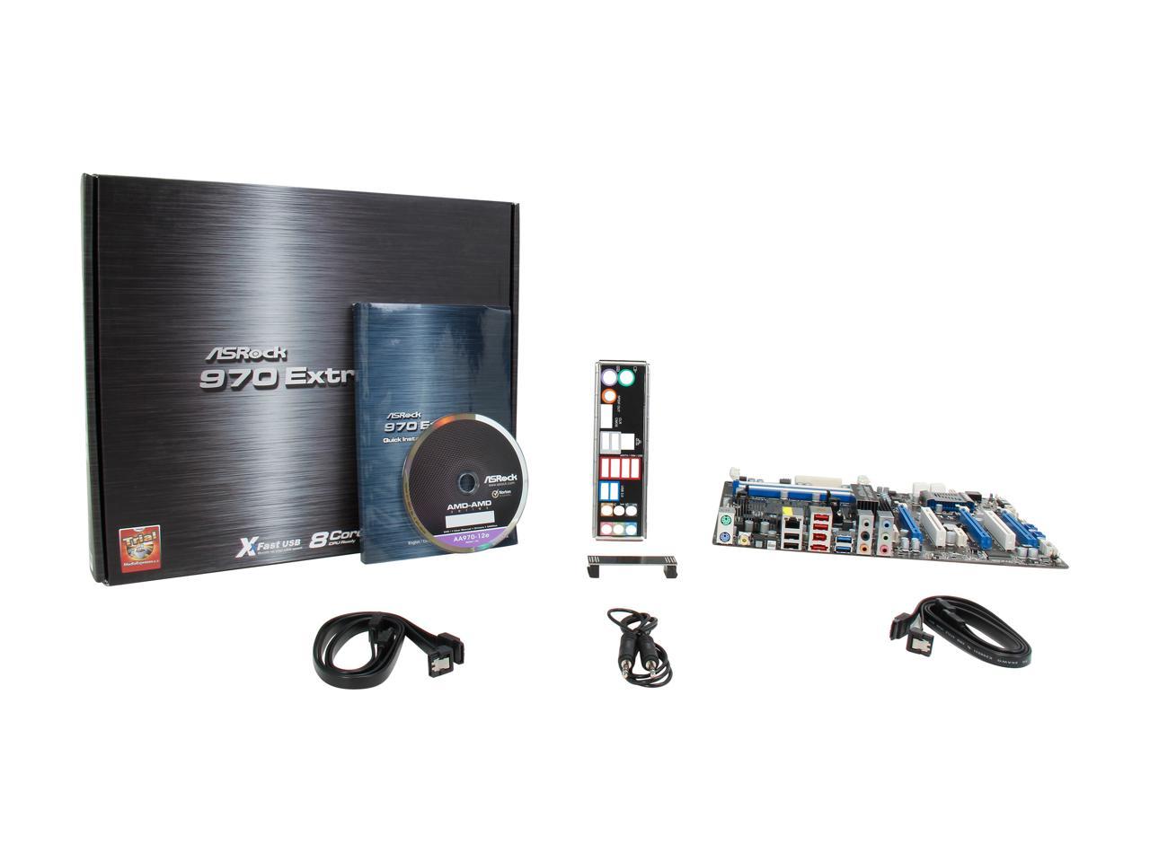 ASRock 970 Extreme4 AM3+/AM3 AMD 970 + SB950 SATA 6Gb/s USB 3.0 ATX AMD Motherboard with UEFI BIOS