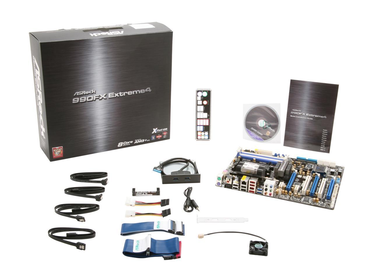 ASRock 990FX Extreme4 AM3+ AMD 990FX + SB950 SATA 6Gb/s USB 3.0 ATX AMD Motherboard