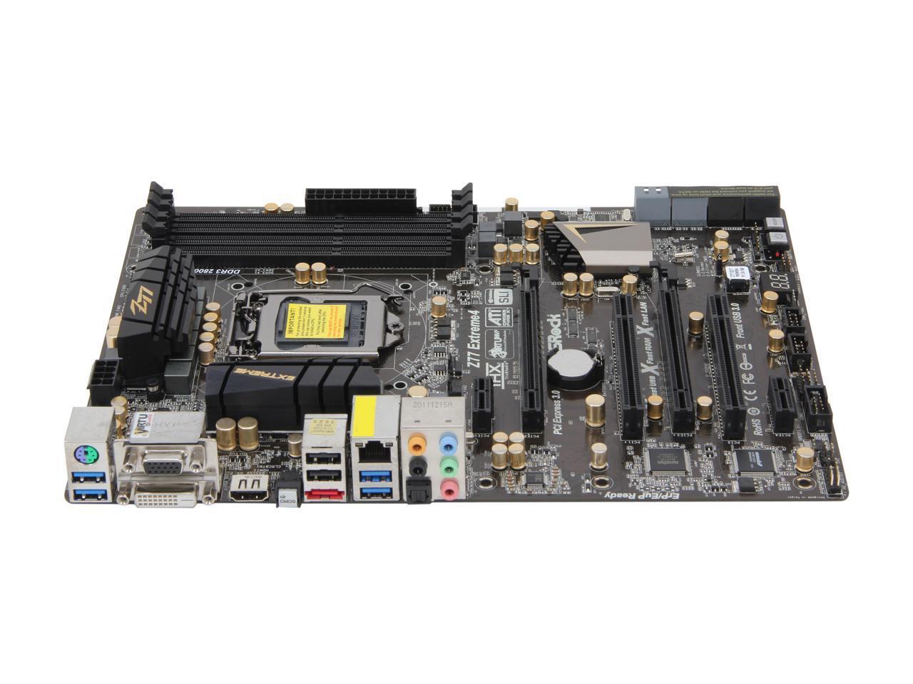 ASRock Z77 Extreme4 LGA 1155 Intel Z77 HDMI SATA 6Gb/s USB 3.0 ATX Intel Motherboard