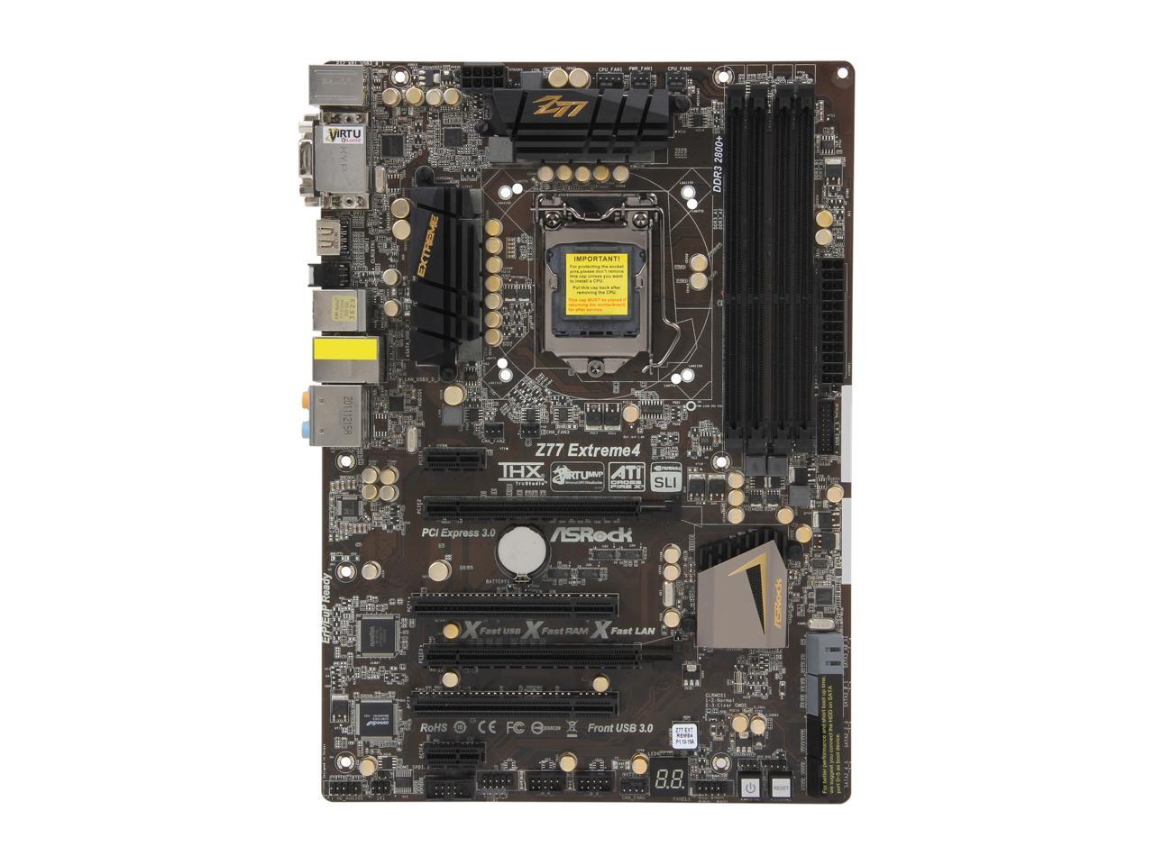 ASRock Z77 Extreme4 LGA 1155 Intel Z77 HDMI SATA 6Gb/s USB 3.0 ATX Intel Motherboard