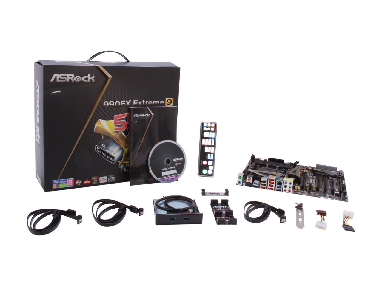 ASRock 990FX Extreme9 AM3+ AMD 990FX + SB950 SATA 6Gb/s USB 3.0 ATX AMD Motherboard with UEFI BIOS