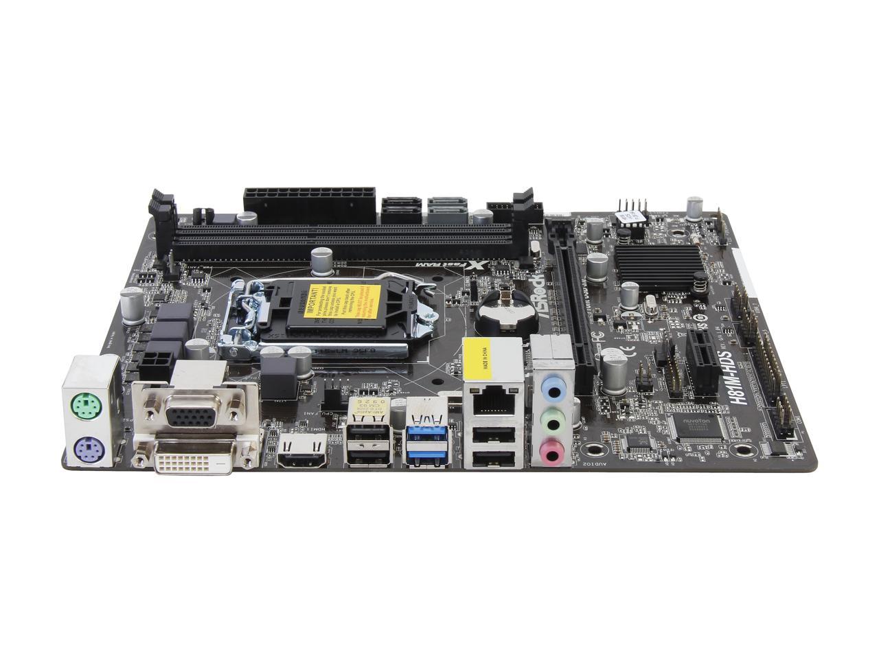 ASRock H81M-HDS LGA 1150 Intel H81 HDMI SATA 6Gb/s USB 3.0 Micro ATX Intel Motherboard