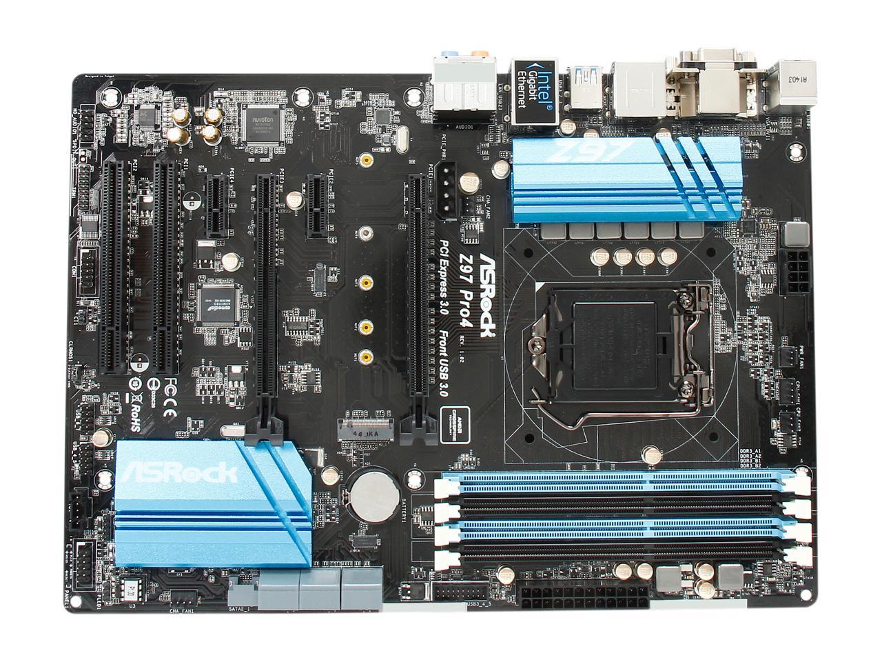 ASRock Z97 Pro4 LGA 1150 Intel Z97 HDMI SATA 6Gb/s USB 3.0 ATX Intel Motherboard