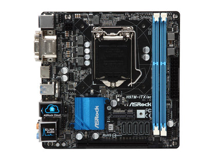ASRock H97M-ITX/ac LGA 1150 Intel H97 HDMI SATA 6Gb/s USB 3.0 Mini ITX Intel Motherboard