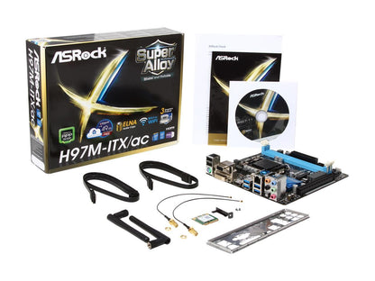 ASRock H97M-ITX/ac LGA 1150 Intel H97 HDMI SATA 6Gb/s USB 3.0 Mini ITX Intel Motherboard