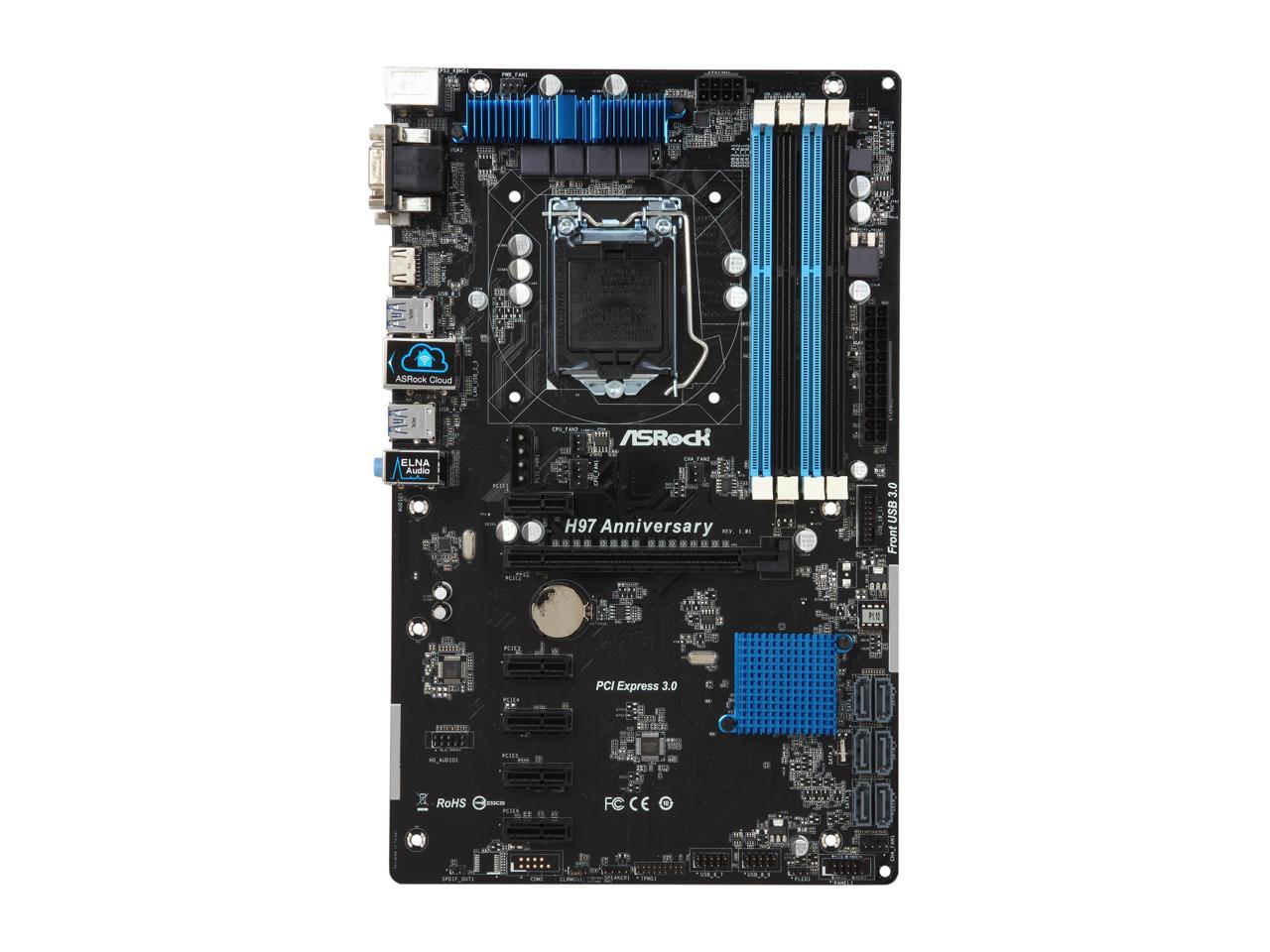 ASRock H97 Anniversary LGA 1150 Intel H97 HDMI SATA 6Gb/s USB 3.0 ATX Intel Motherboard