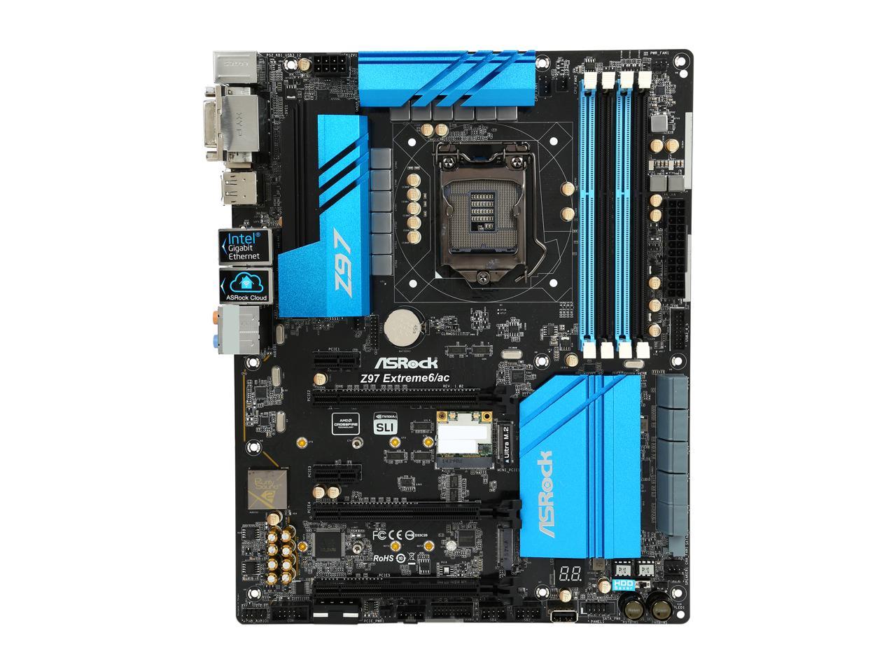ASRock Z97 Extreme6/ac LGA 1150 Intel Z97 HDMI SATA 6Gb/s USB 3.0 ATX Intel Motherboard