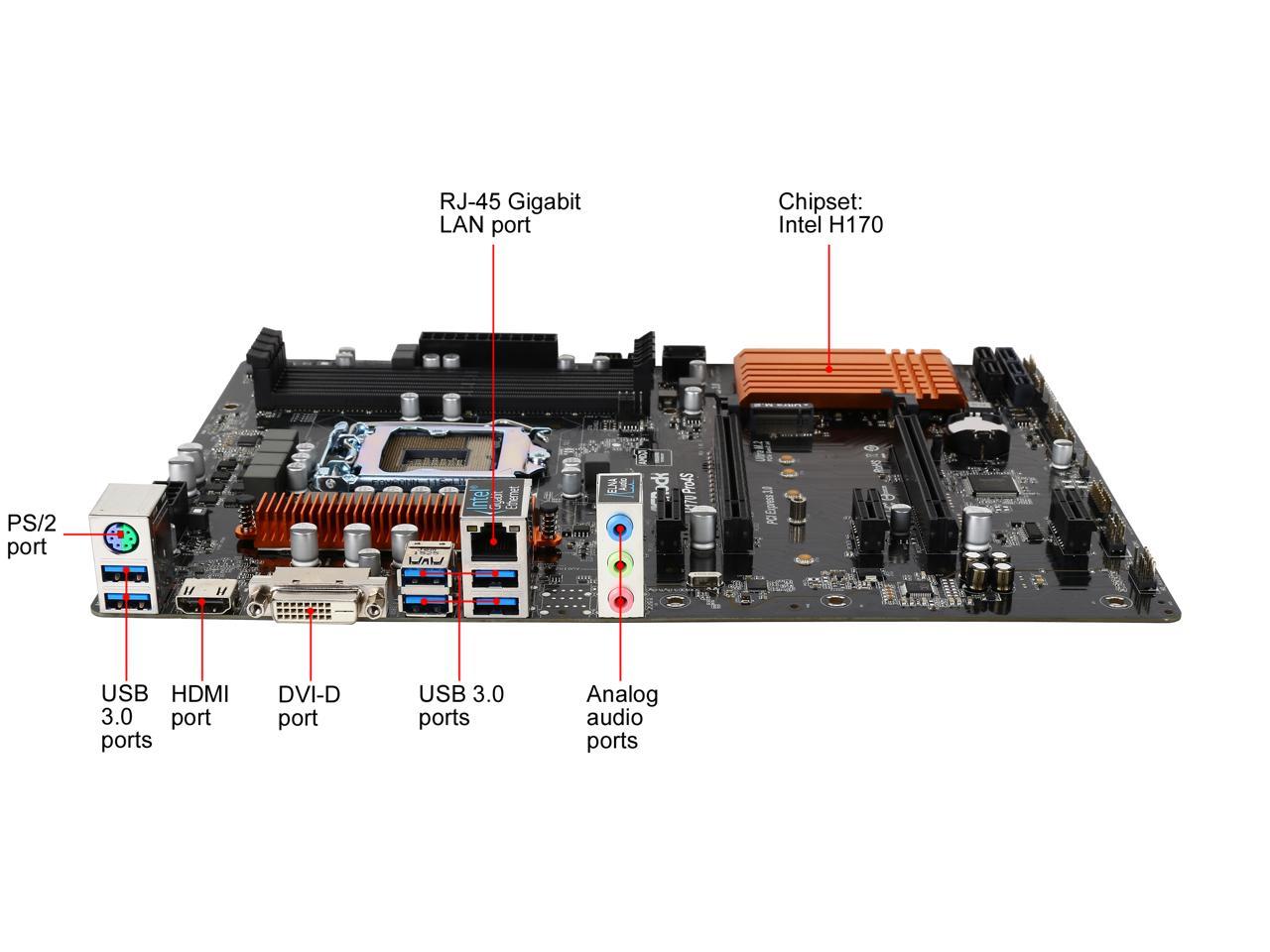 ASRock H170 Pro4S LGA 1151 Intel H170 HDMI SATA 6Gb/s USB 3.0 ATX Intel Motherboard