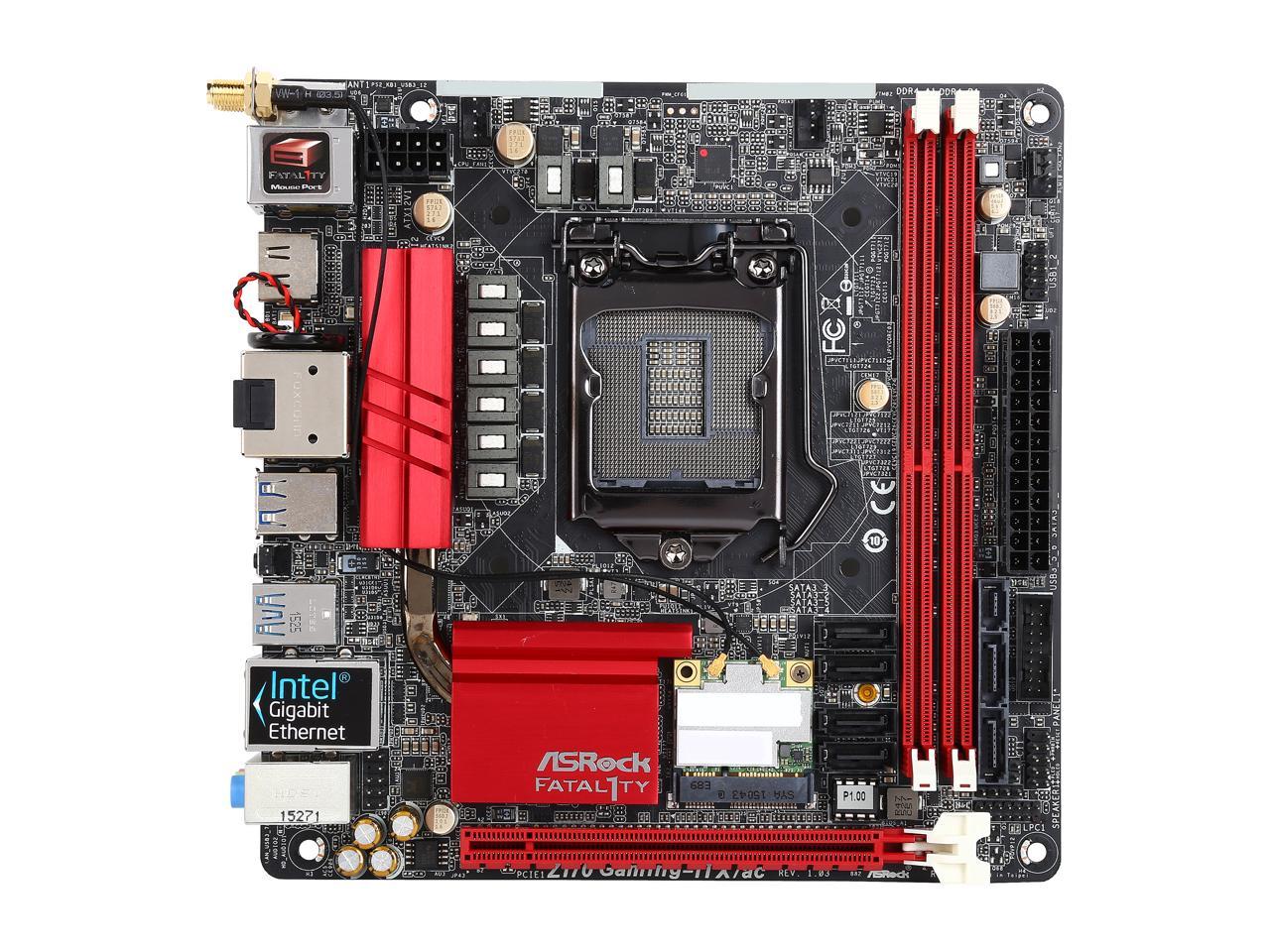 ASRock ASRock Fatal1ty Gaming Z170 Gaming-ITX/ac LGA 1151 Intel Z170 HDMI SATA 6Gb/s USB 3.1 USB 3.0 Mini ITX Intel Motherboard