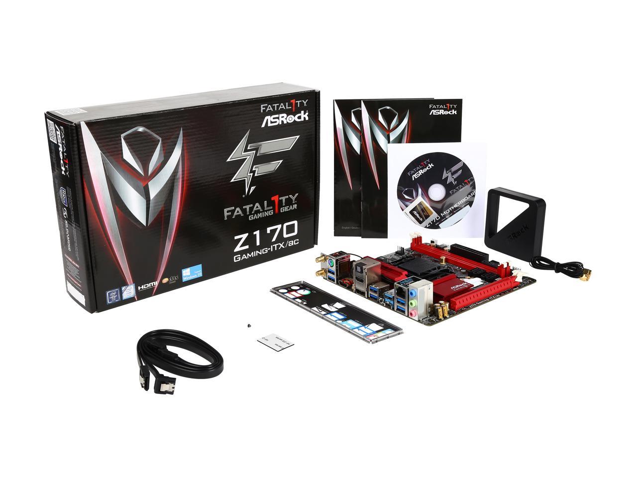 ASRock ASRock Fatal1ty Gaming Z170 Gaming-ITX/ac LGA 1151 Intel Z170 HDMI SATA 6Gb/s USB 3.1 USB 3.0 Mini ITX Intel Motherboard