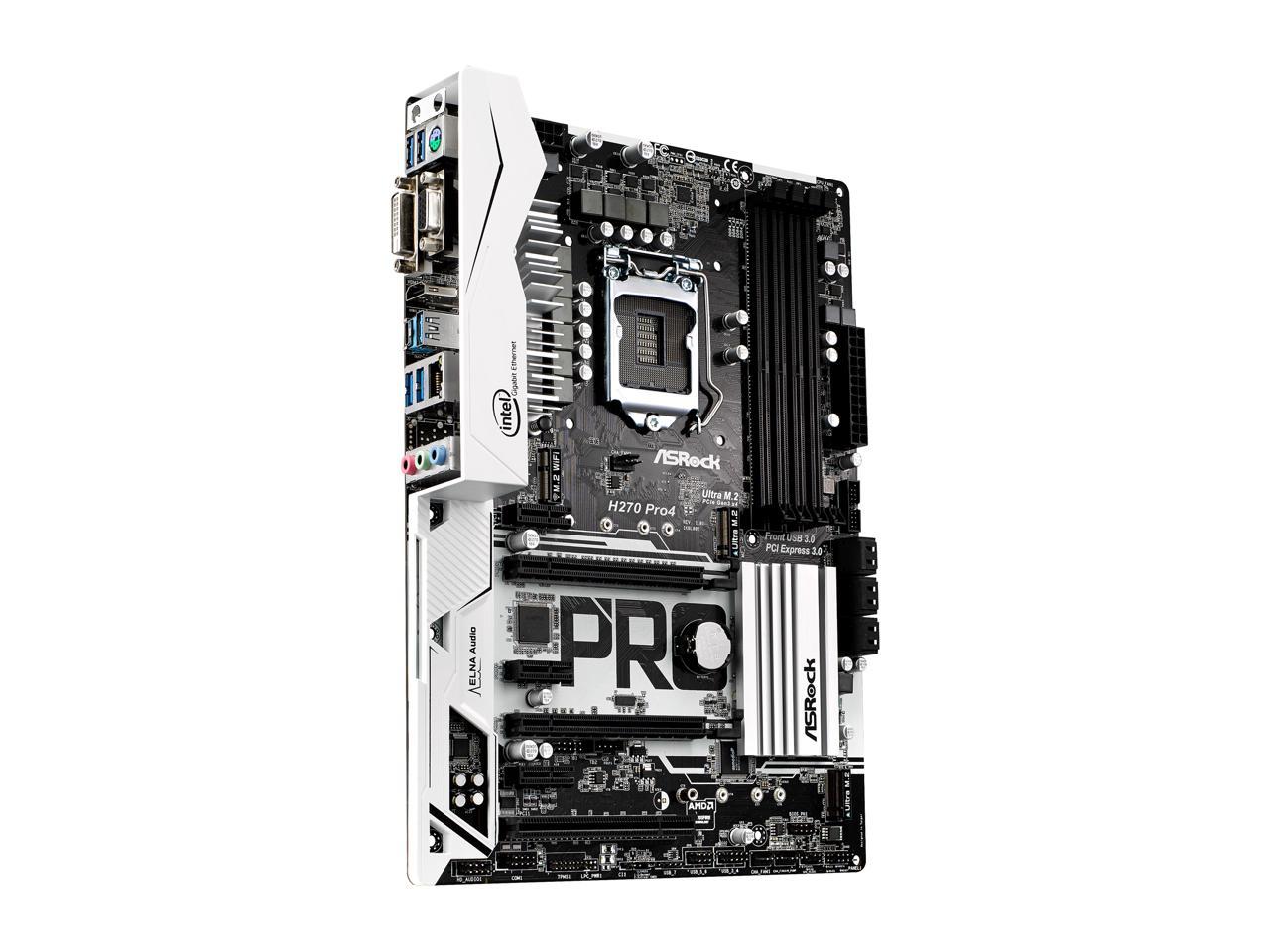ASRock H270 Pro4 LGA 1151 Intel H270 HDMI SATA 6Gb/s USB 3.0 ATX Motherboards - Intel