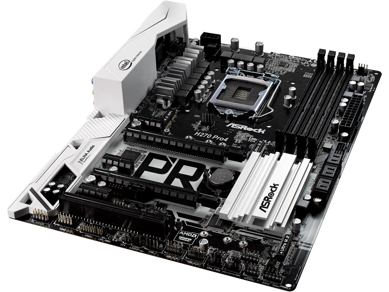 ASRock H270 Pro4 LGA 1151 Intel H270 HDMI SATA 6Gb/s USB 3.0 ATX Motherboards - Intel