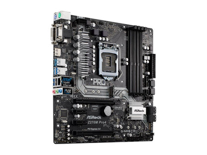 ASRock Z270M Pro4 LGA 1151 Intel Z270 HDMI SATA 6Gb/s USB 3.1 Micro ATX Motherboards - Intel