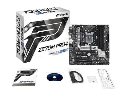 ASRock Z270M Pro4 LGA 1151 Intel Z270 HDMI SATA 6Gb/s USB 3.1 Micro ATX Motherboards - Intel