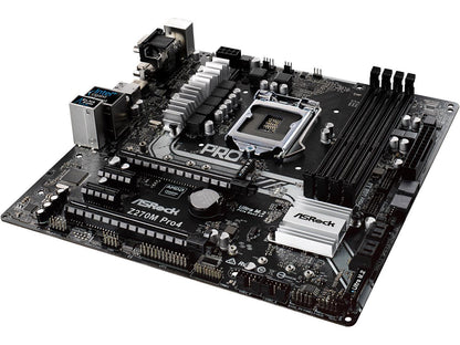 ASRock Z270M Pro4 LGA 1151 Intel Z270 HDMI SATA 6Gb/s USB 3.1 Micro ATX Motherboards - Intel