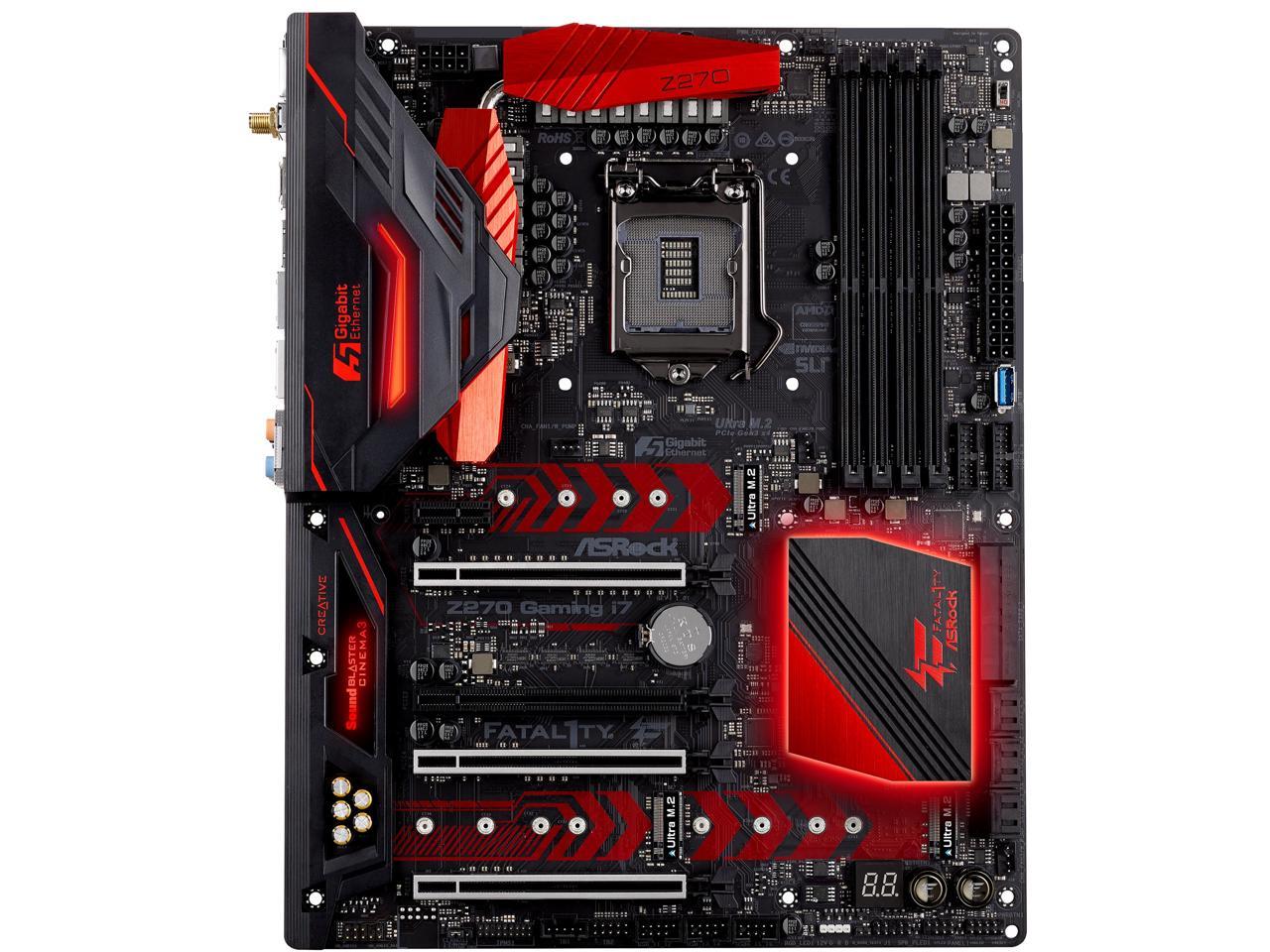ASRock Fatal1ty Z270 GAMING I7 LGA 1151 Intel Z270 HDMI SATA 6Gb/s USB 3.1 ATX Motherboards - Intel