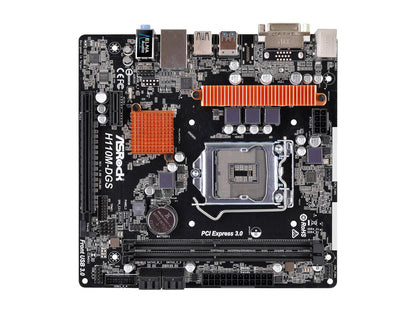 ASRock H110M-DGS R3.0 LGA 1151 Intel H110 SATA 6Gb/s USB 3.0 Micro ATX Motherboards - Intel