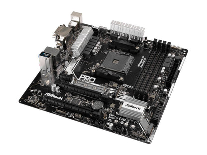 ASRock AB350M Pro4 AM4 AMD Promontory B350 SATA 6Gb/s USB 3.1 HDMI Micro ATX AMD Motherboard