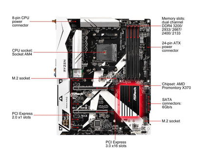 ASRock X370 Killer SLI/ac AM4 AMD Promontory X370 SATA 6Gb/s ATX AMD Motherboard