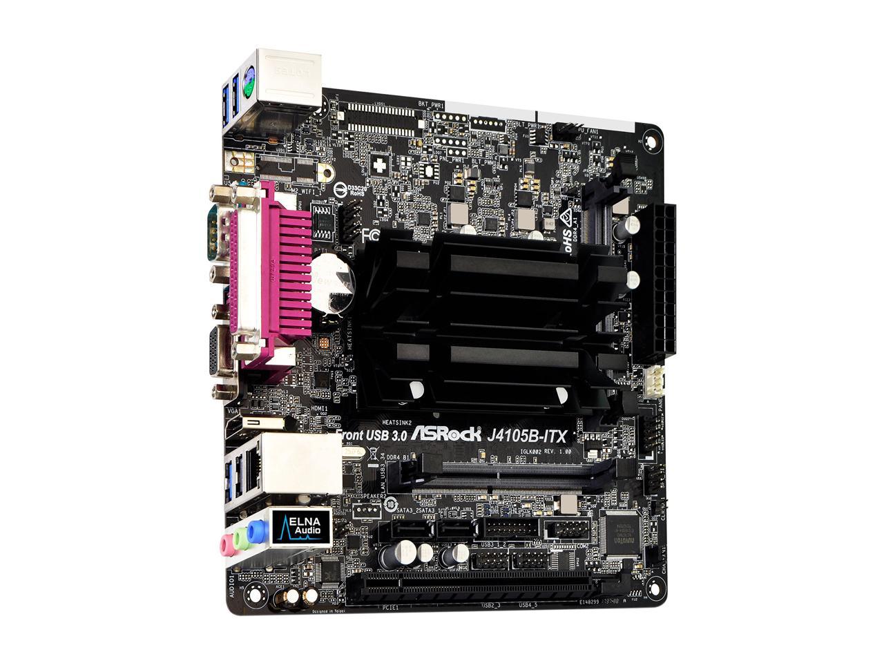 ASRock J4105B-ITX Intel Celeron Quad-Core Processor J4105 (up to 2.5 GHz) Mini ITX Motherboard / CPU Combo