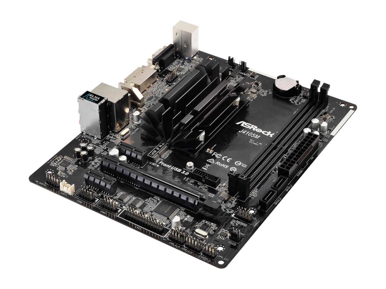 ASRock J4105M Intel Celeron Quad-Core Processor J4105 (up to 2.5 GHz) Micro ATX Motherboard / CPU Combo