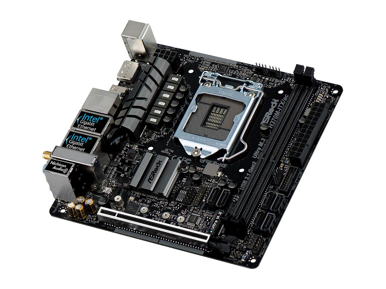 ASRock H370M-ITX/ac LGA 1151 (300 Series) Intel H370 HDMI SATA 6Gb/s USB 3.1 Mini ITX Intel Motherboard