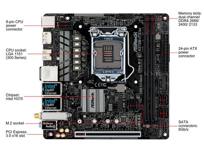 ASRock H370M-ITX/ac LGA 1151 (300 Series) Intel H370 HDMI SATA 6Gb/s USB 3.1 Mini ITX Intel Motherboard