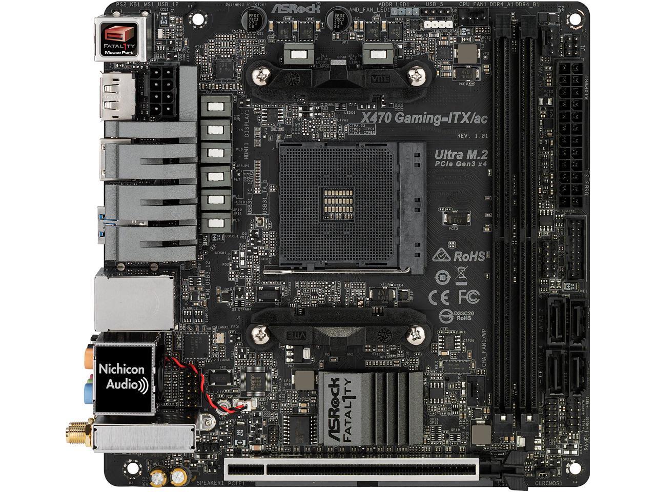ASRock Fatal1ty X470 Gaming-ITX/ac AM4 AMD Ryzen 3000 Series CPU Ready Mini ITX AMD Motherboard
