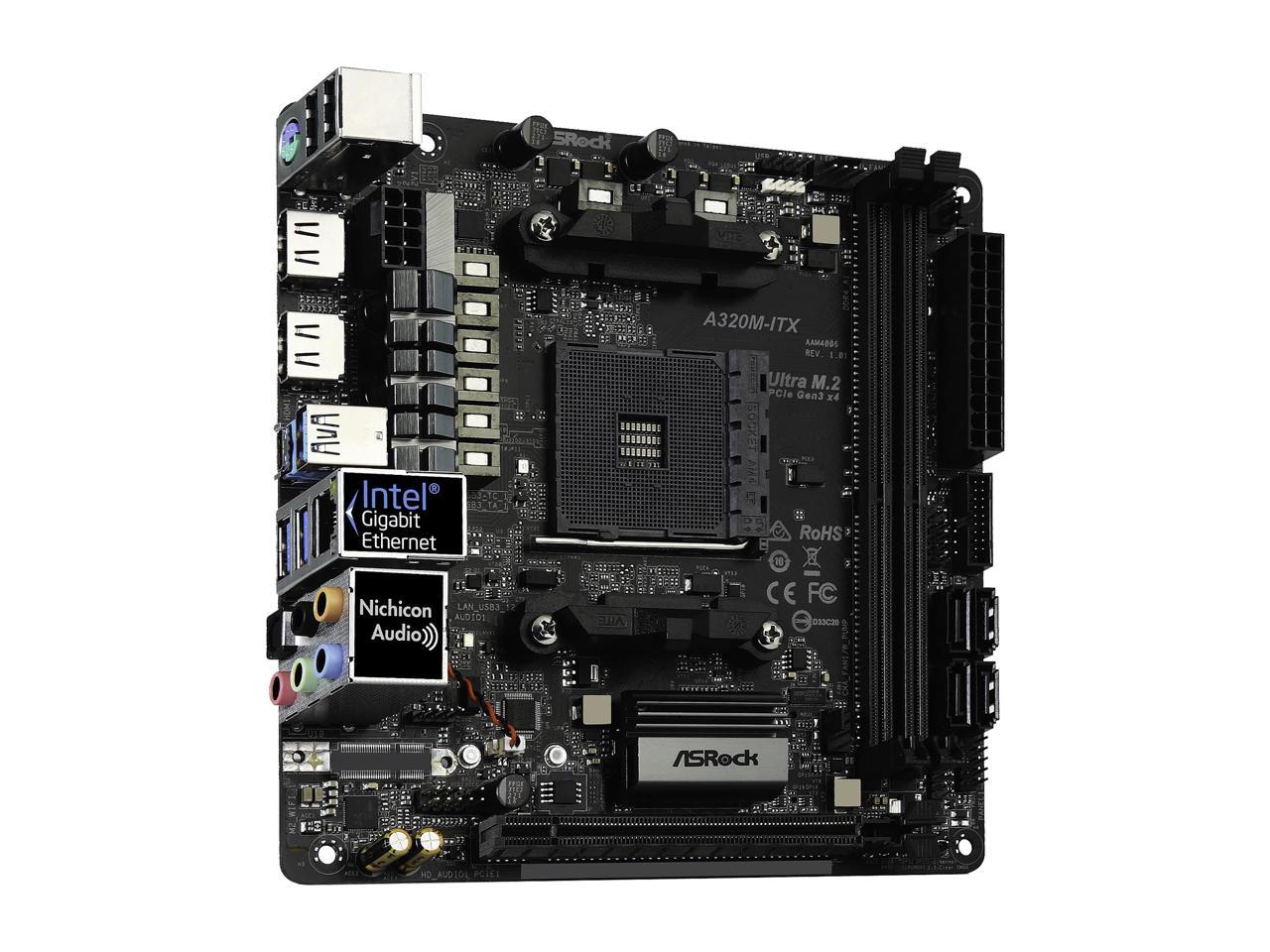 ASRock A320M-ITX AM4 AMD Promontory A320 SATA 6Gb/s USB 3.1 HDMI Mini ITX AMD Motherboard