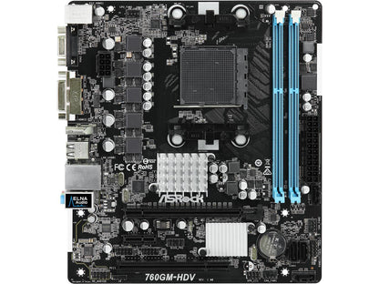 ASRock 760GM-HDV AM3+/AM3 AMD 760G HDMI Micro ATX AMD Motherboard