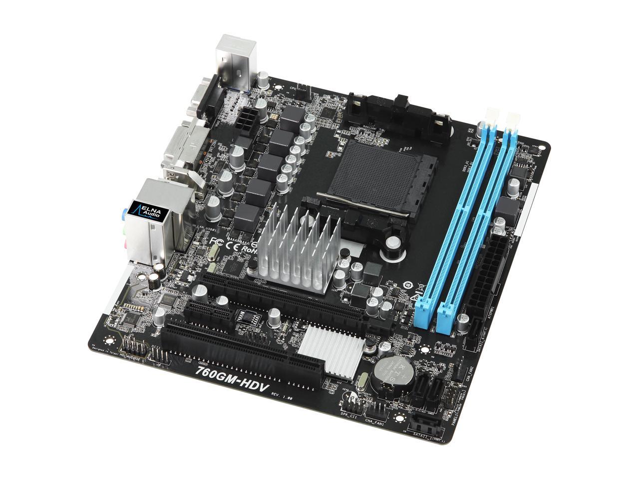 ASRock 760GM-HDV AM3+/AM3 AMD 760G HDMI Micro ATX AMD Motherboard