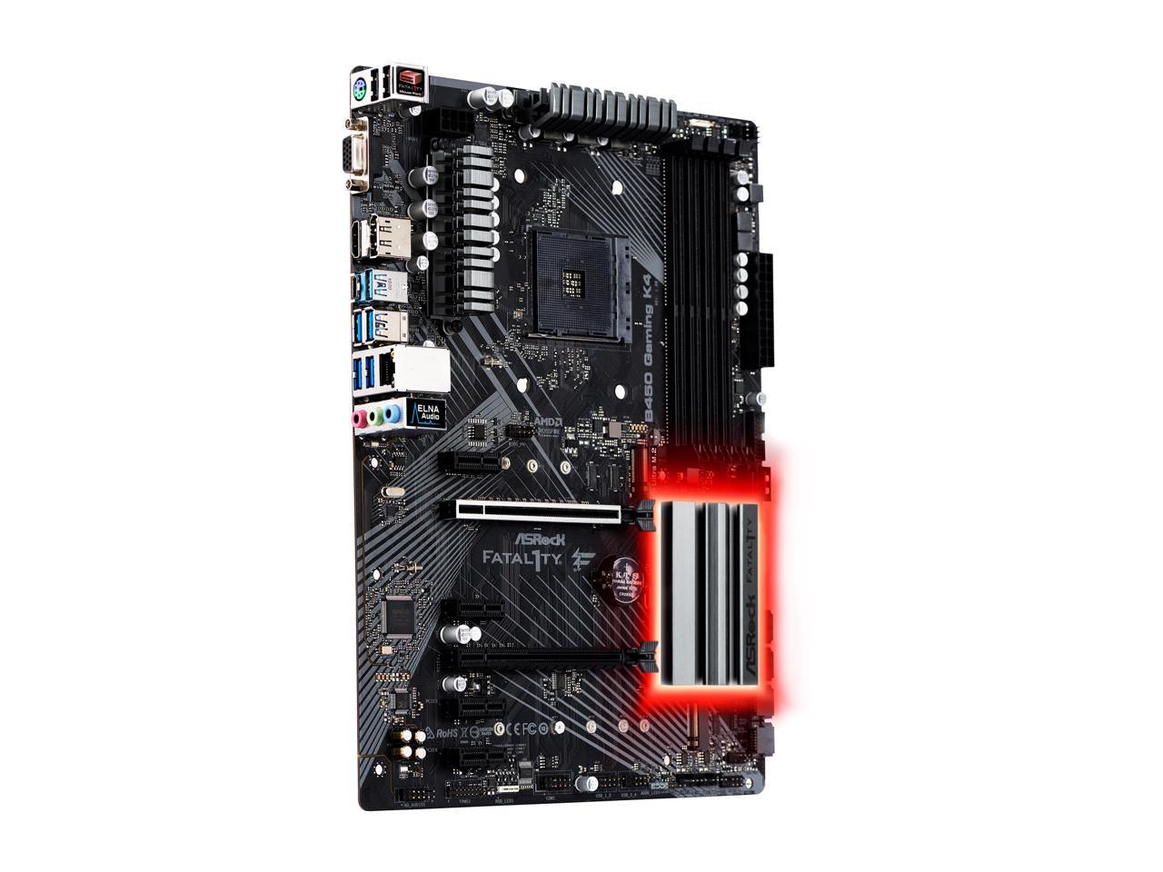 ASRock Fatal1ty B450 GAMING K4 AM4 AMD B450 SATA 6Gb/s USB 3.1 HDMI ATX AMD Motherboard