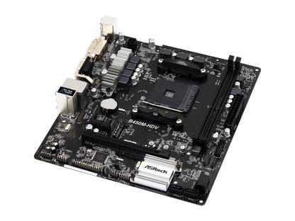 ASRock B450M-HDV AM4 AMD Promontory B450 SATA 6Gb/s USB 3.1 HDMI Micro ATX AMD Motherboard