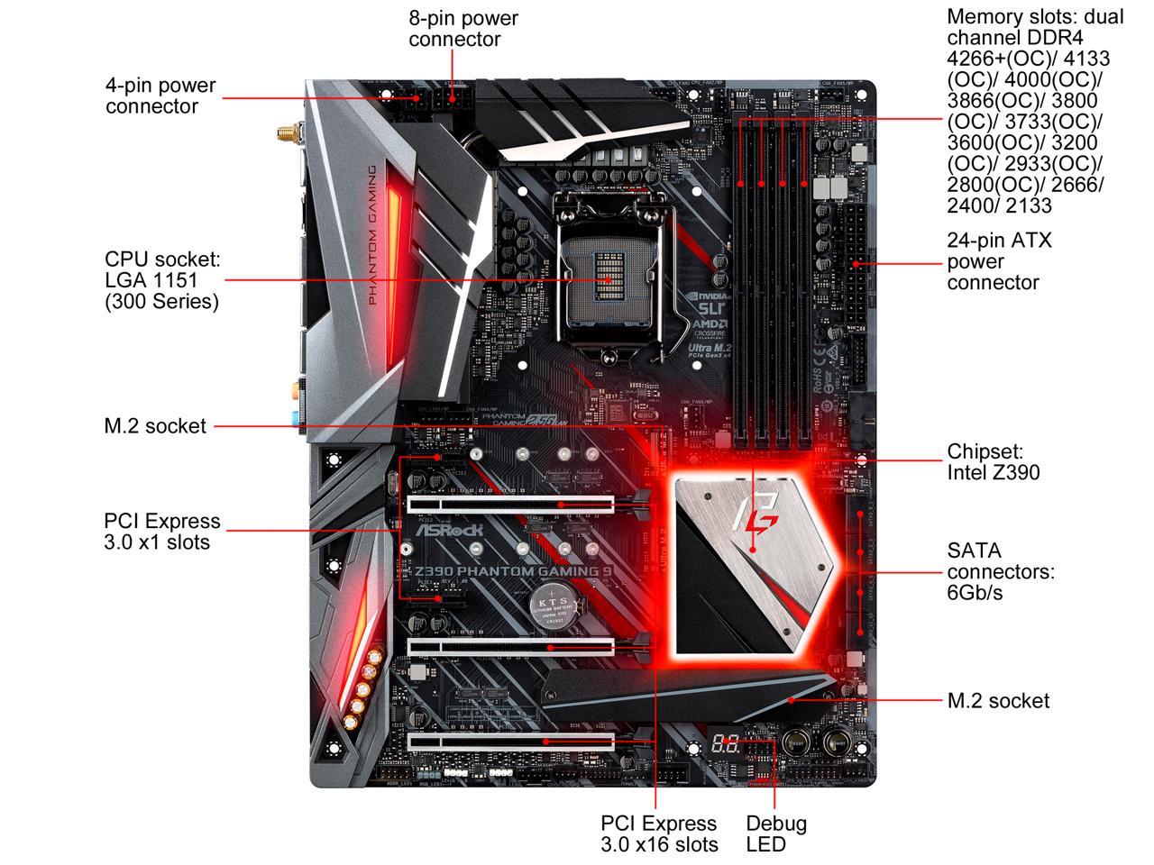 ASRock Z390 Phantom Gaming 9 LGA 1151 (300 Series) Intel Z390 SATA 6Gb/s ATX Intel Motherboard