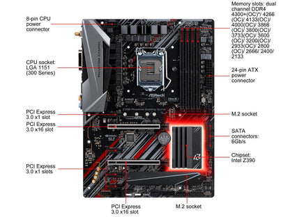 ASRock Z390 PHANTOM GAMING SLI/ac LGA 1151 (300 Series) Intel Z390 HDMI SATA 6Gb/s USB 3.1 ATX Intel Motherboard ONLY @NEWEGG