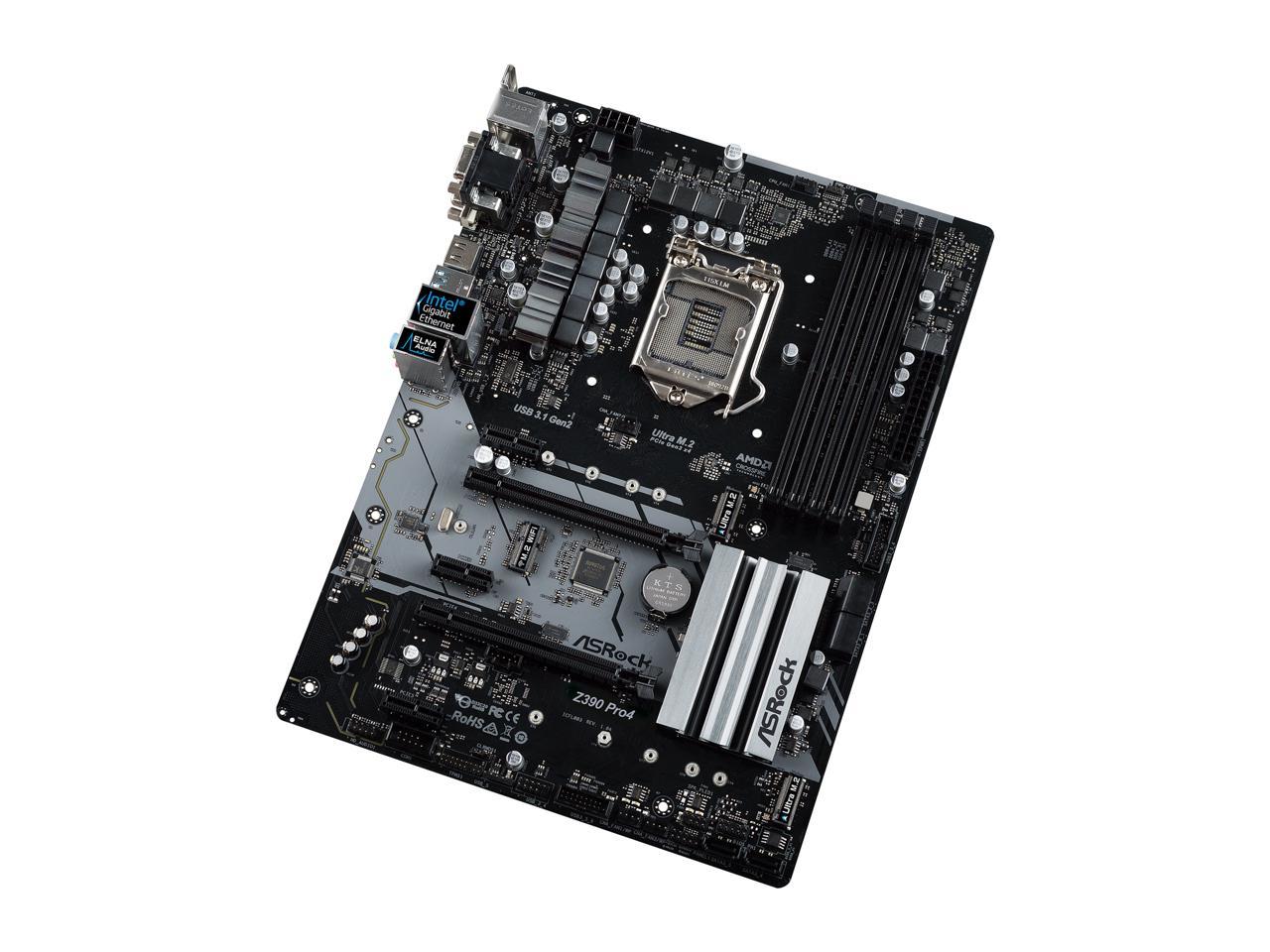 ASRock Z390 Pro4 LGA 1151 (300 Series) Intel Z390 SATA 6Gb/s ATX Intel Motherboard