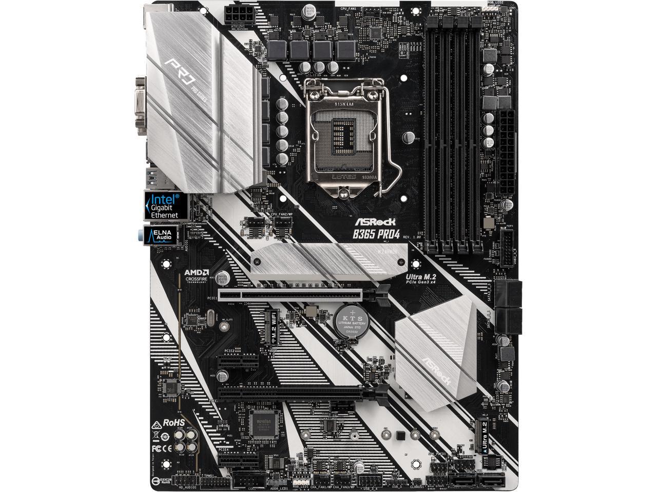ASRock B365 Pro4 LGA 1151 (300 Series) Intel B365 SATA 6Gb/s ATX Intel Motherboard