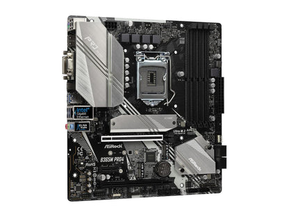 ASRock B365M Pro4 LGA 1151 (300 Series) Intel B365 SATA 6Gb/s Micro ATX Intel Motherboard