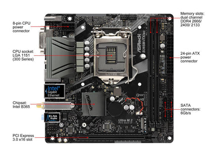ASRock B365M-ITX/ac LGA 1151 (300 Series) Intel B365 HDMI SATA 6Gb/s USB 3.1 Mini ITX Intel Motherboard