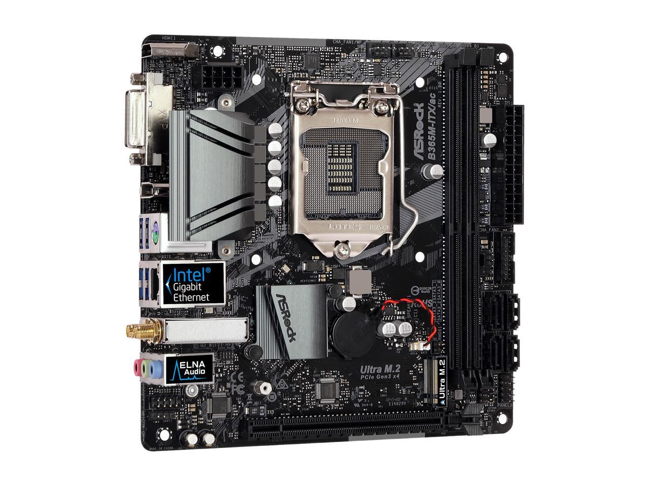 ASRock B365M-ITX/ac LGA 1151 (300 Series) Intel B365 HDMI SATA 6Gb/s USB 3.1 Mini ITX Intel Motherboard