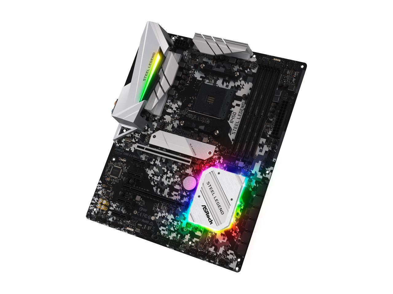 ASRock B450 Steel Legend AM4 AMD Promontory B450 SATA 6Gb/s ATX AMD Motherboard
