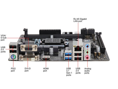 ASRock H310CM-HDV LGA 1151 (300 Series) Intel H310 HDMI SATA 6Gb/s USB 3.1 Micro ATX Intel Motherboard