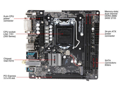 ASRock H310CM-ITX/ac LGA 1151 (300 Series) Intel H310 SATA 6Gb/s Mini ITX Intel Motherboard