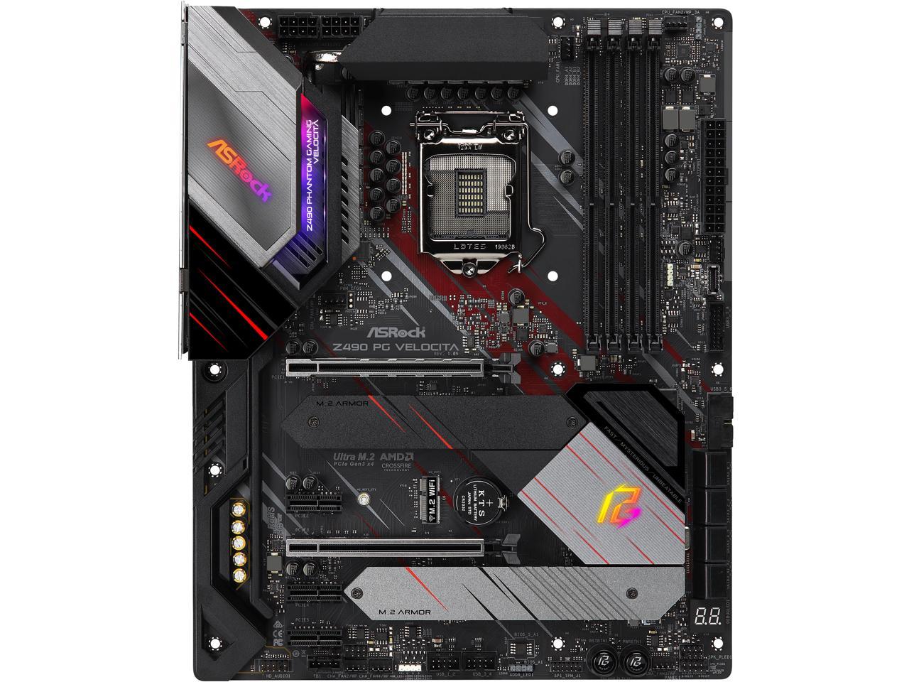 ASRock Phantom Gaming Z490 PG Velocita LGA 1200 Intel Z490 SATA 6Gb/s ATX Intel Motherboard
