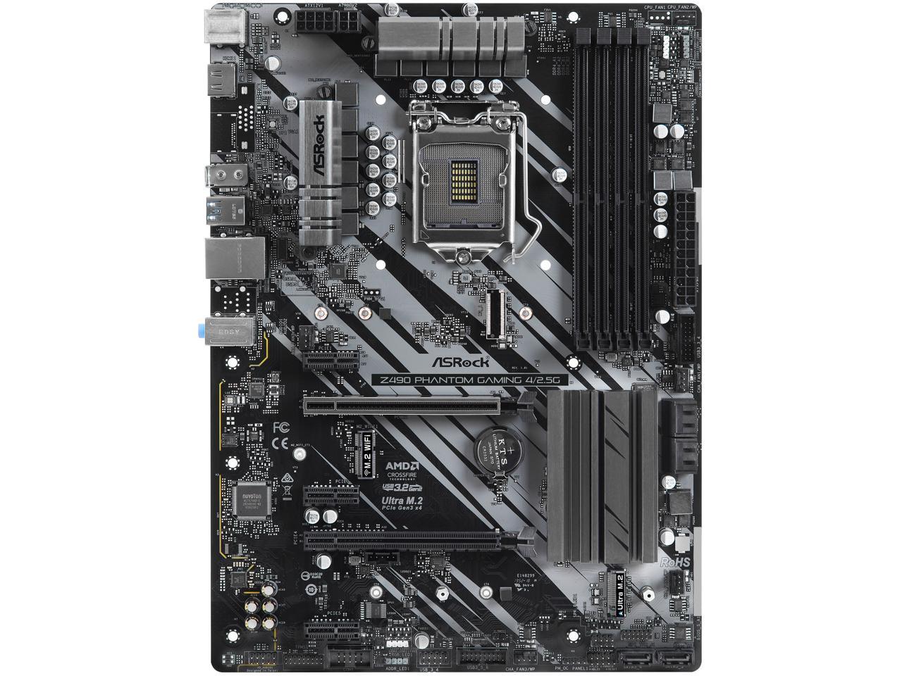 ASRock Z490 Phantom Gaming 4/2.5G LGA 1200 Intel Z490 SATA 6Gb/s ATX Intel Motherboard