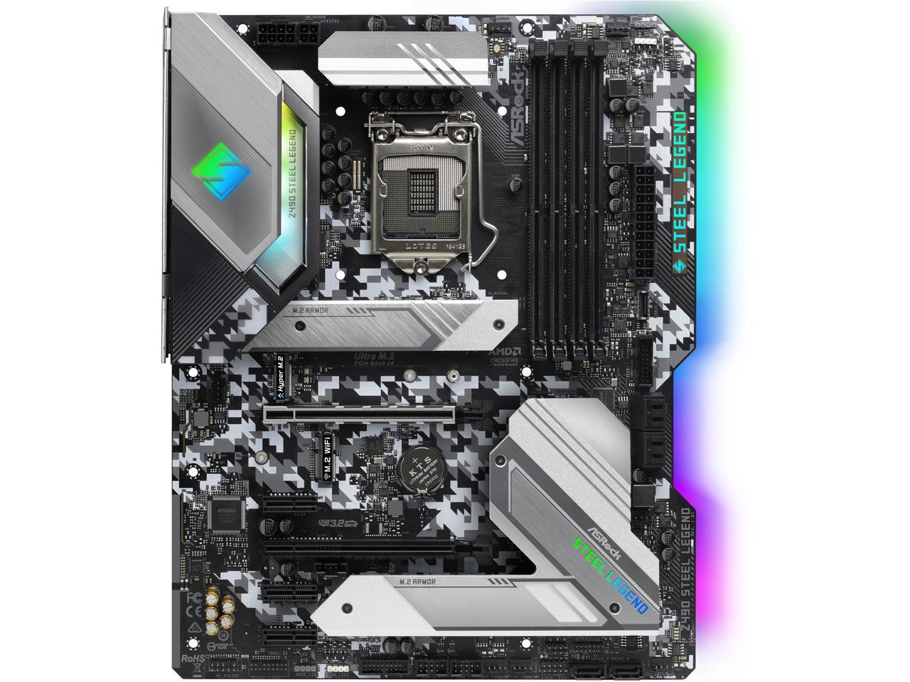 ASRock Z490 Steel Legend LGA 1200 Intel Z490 SATA 6Gb/s ATX Intel Motherboard