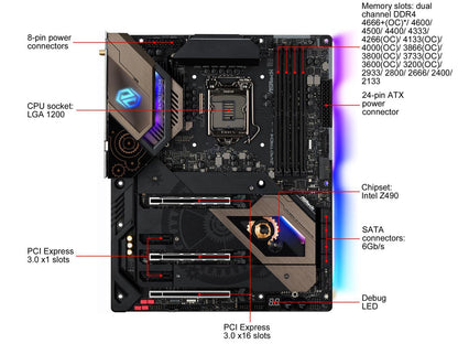 ASRock Z490 Taichi LGA 1200 Intel Z490 SATA 6Gb/s ATX Intel Motherboard