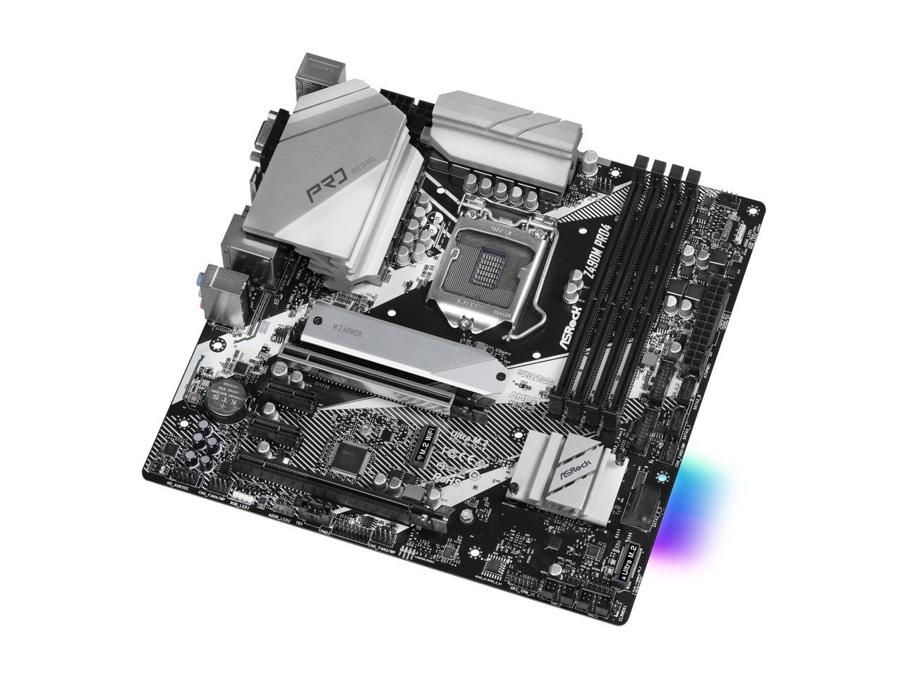 ASRock Z490M Pro4 LGA 1200 Intel Z490 SATA 6Gb/s Micro ATX Intel Motherboard