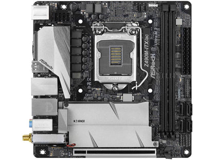 ASRock Z490M-ITX/ac LGA 1200 Intel Z490 SATA 6Gb/s Mini ITX Intel Motherboard