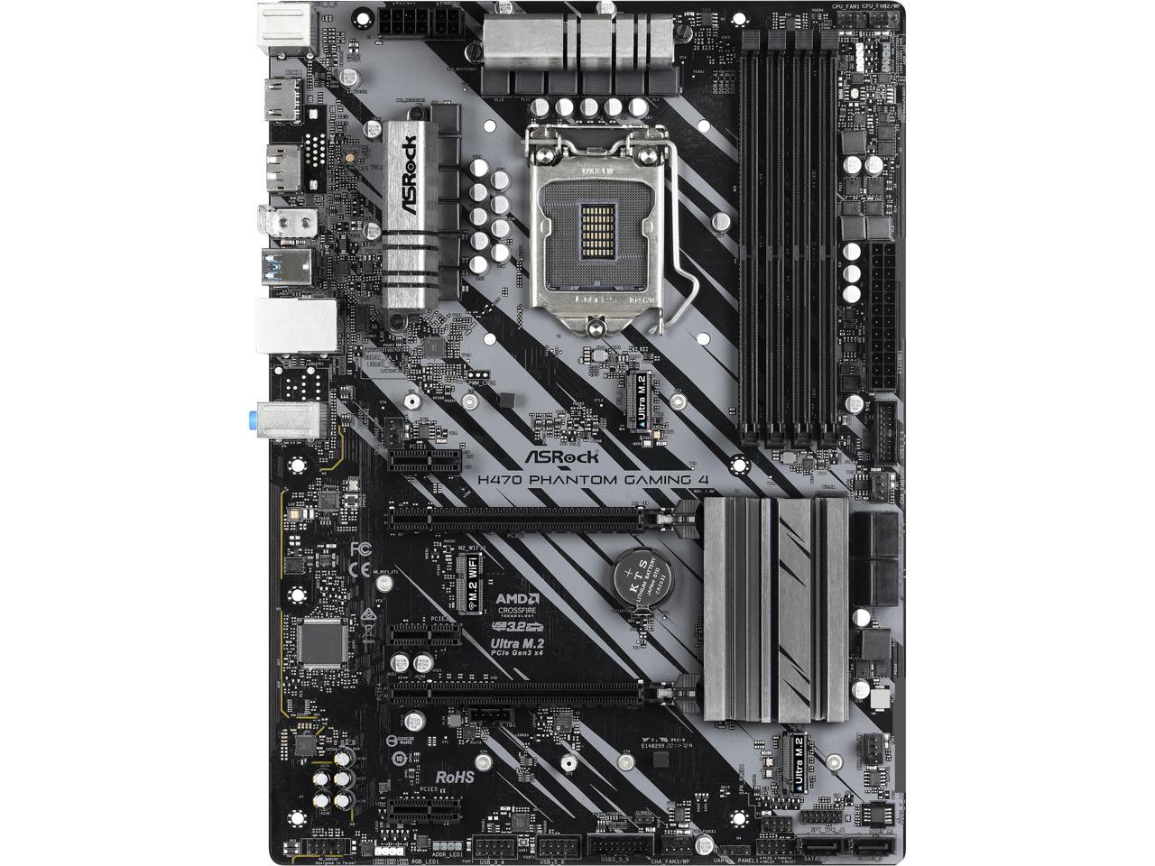 ASRock H470 Phantom Gaming 4 LGA 1200 Intel H470 SATA 6Gb/s ATX Intel Motherboard